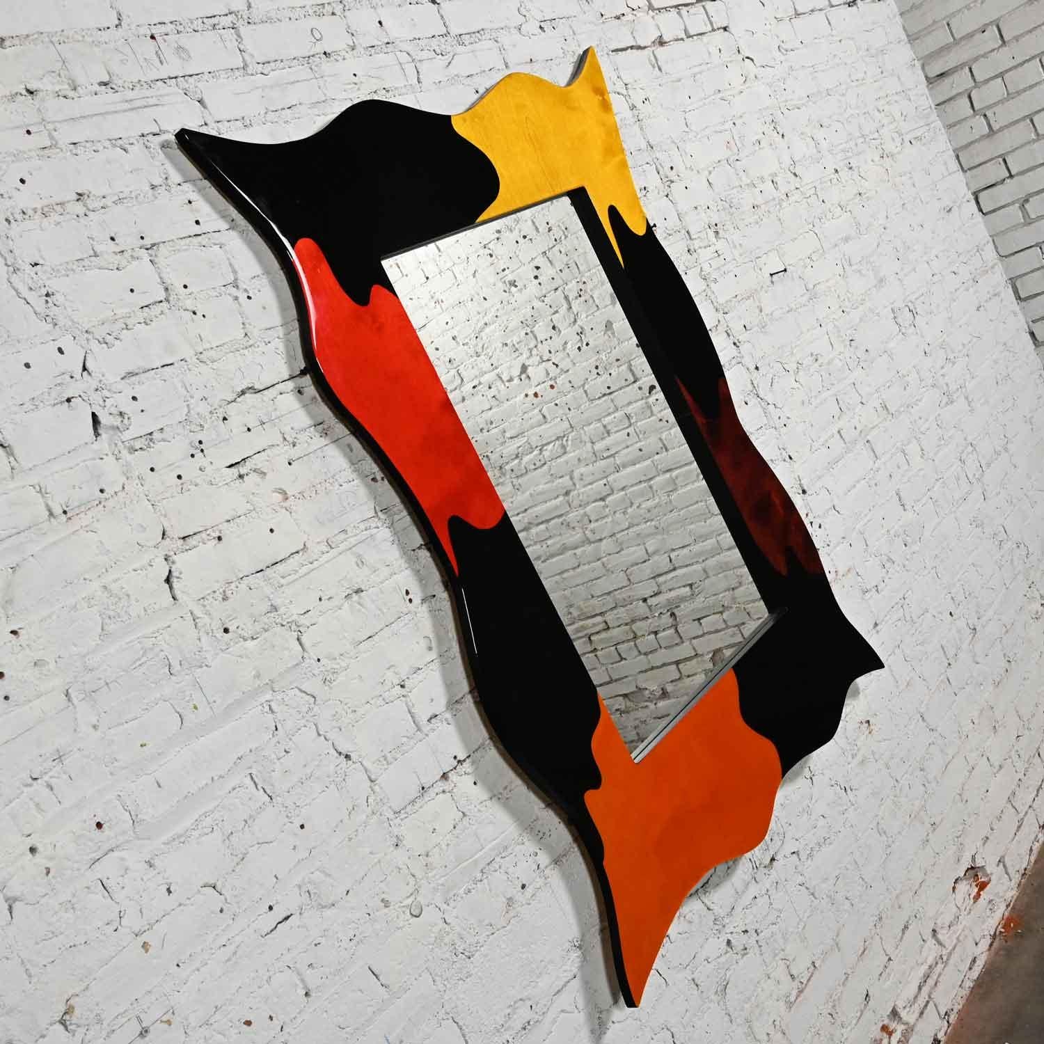 Unknown Late 20th Century Postmodern Lacquered Large Scale Sculptural Mirror For Sale