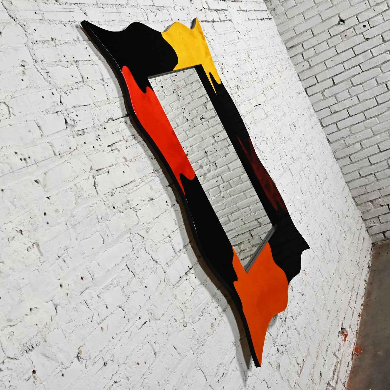 Late 20th Century Postmodern Lacquered Large Scale Sculptural Mirror For Sale 1