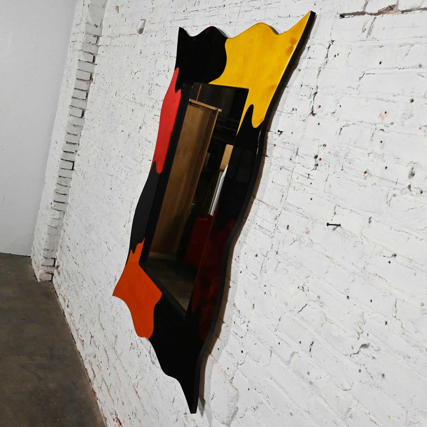 Late 20th Century Postmodern Lacquered Large Scale Sculptural Mirror For Sale 2