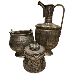 Late 20th Century Pure Silver Set, Art Deco Made for Islamic Market