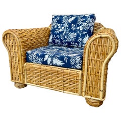Sedia da salotto in rattan intrecciato Ralph Lauren, stile costiero, fine XX secolo