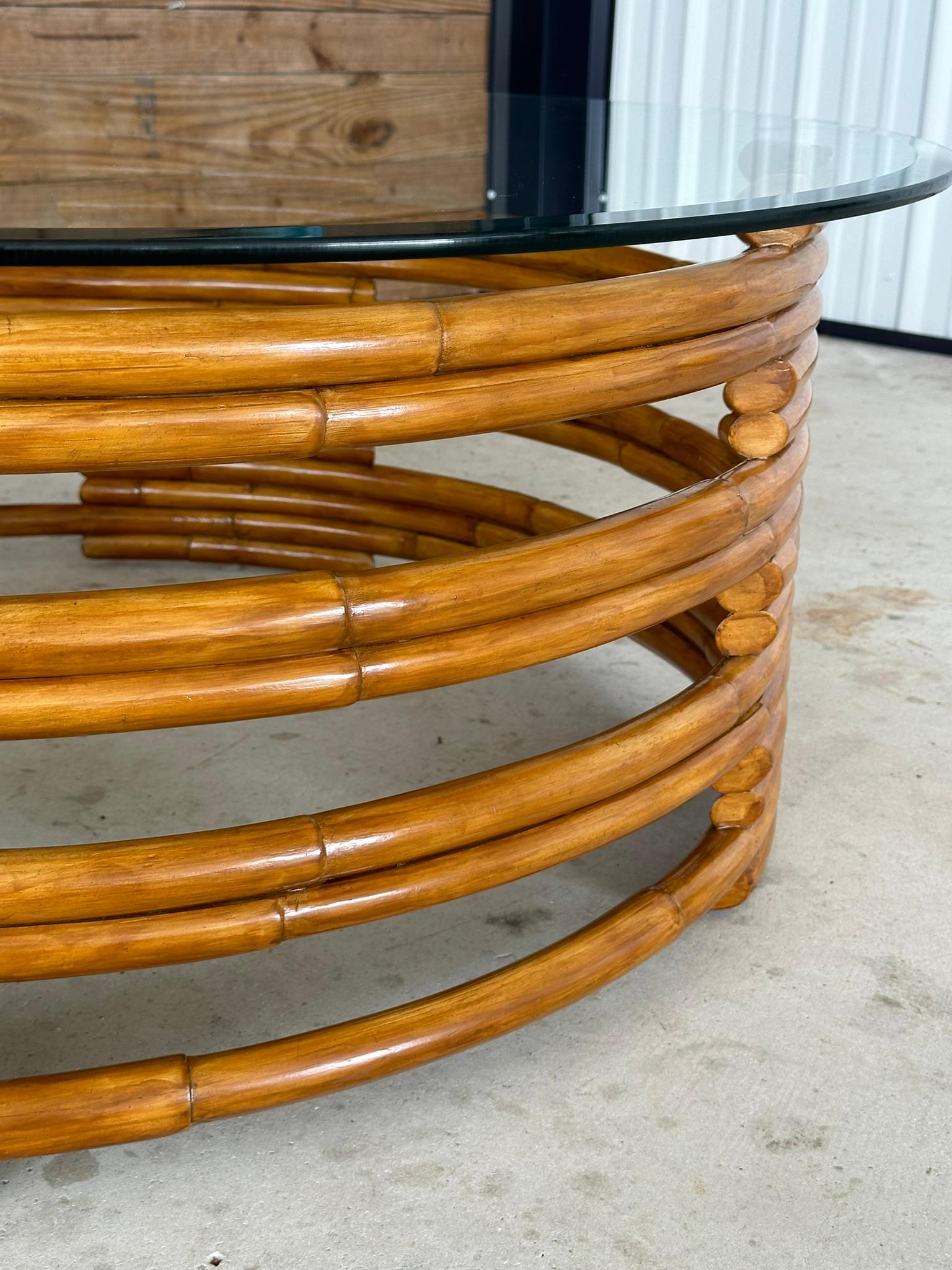 Late 20th Century Ralph Lauren Organic Modern Refinished Rattan Coffee Table 5