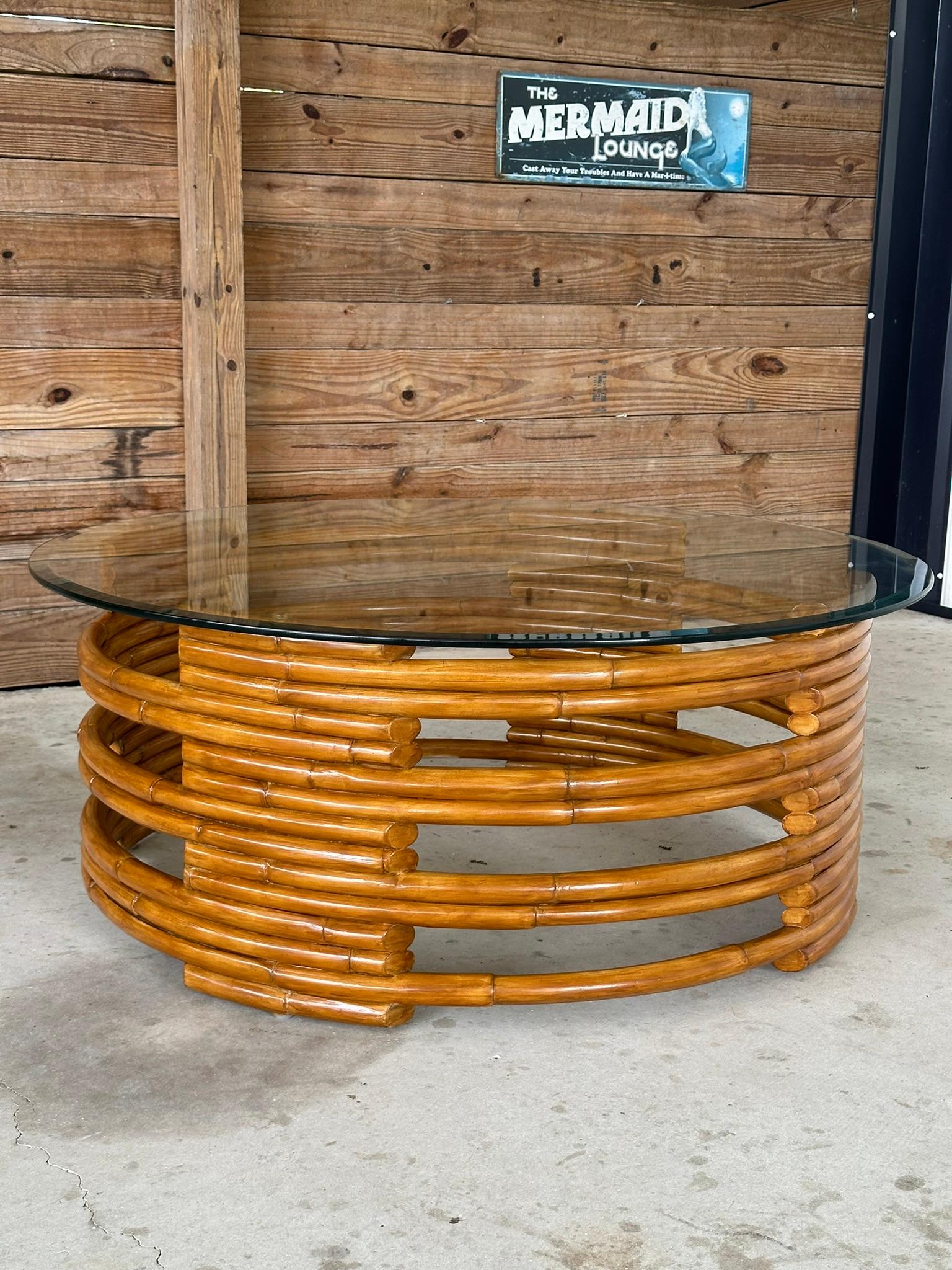 Late 20th Century Ralph Lauren Organic Modern Refinished Rattan Coffee Table 6
