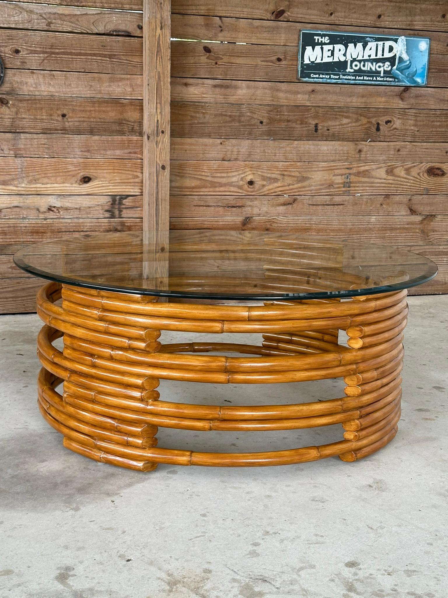 Late 20th Century Ralph Lauren Organic Modern Refinished Rattan Coffee Table 7