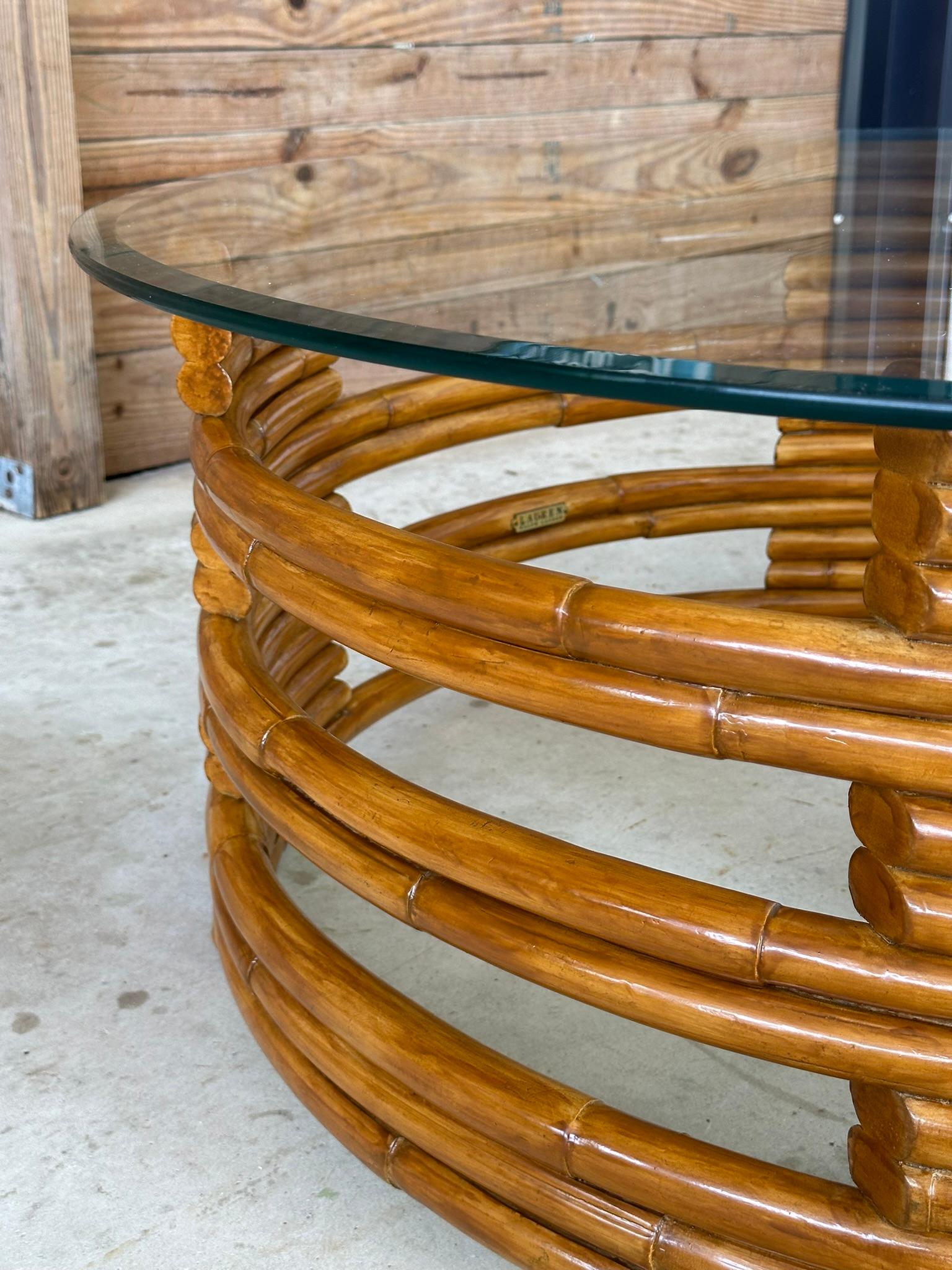 American Late 20th Century Ralph Lauren Organic Modern Refinished Rattan Coffee Table