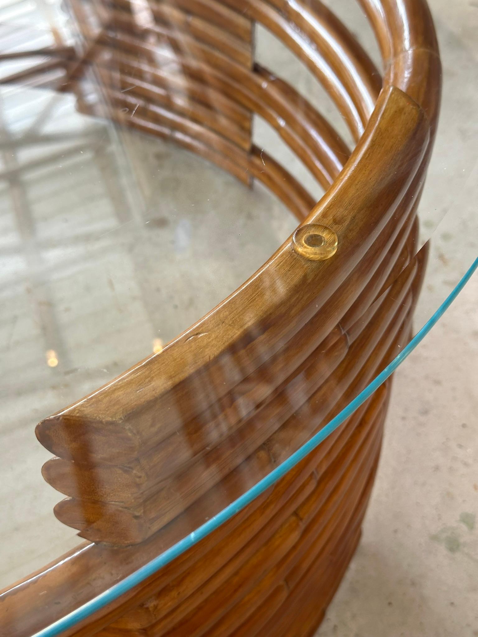 Late 20th Century Ralph Lauren Organic Modern Refinished Rattan Coffee Table 1