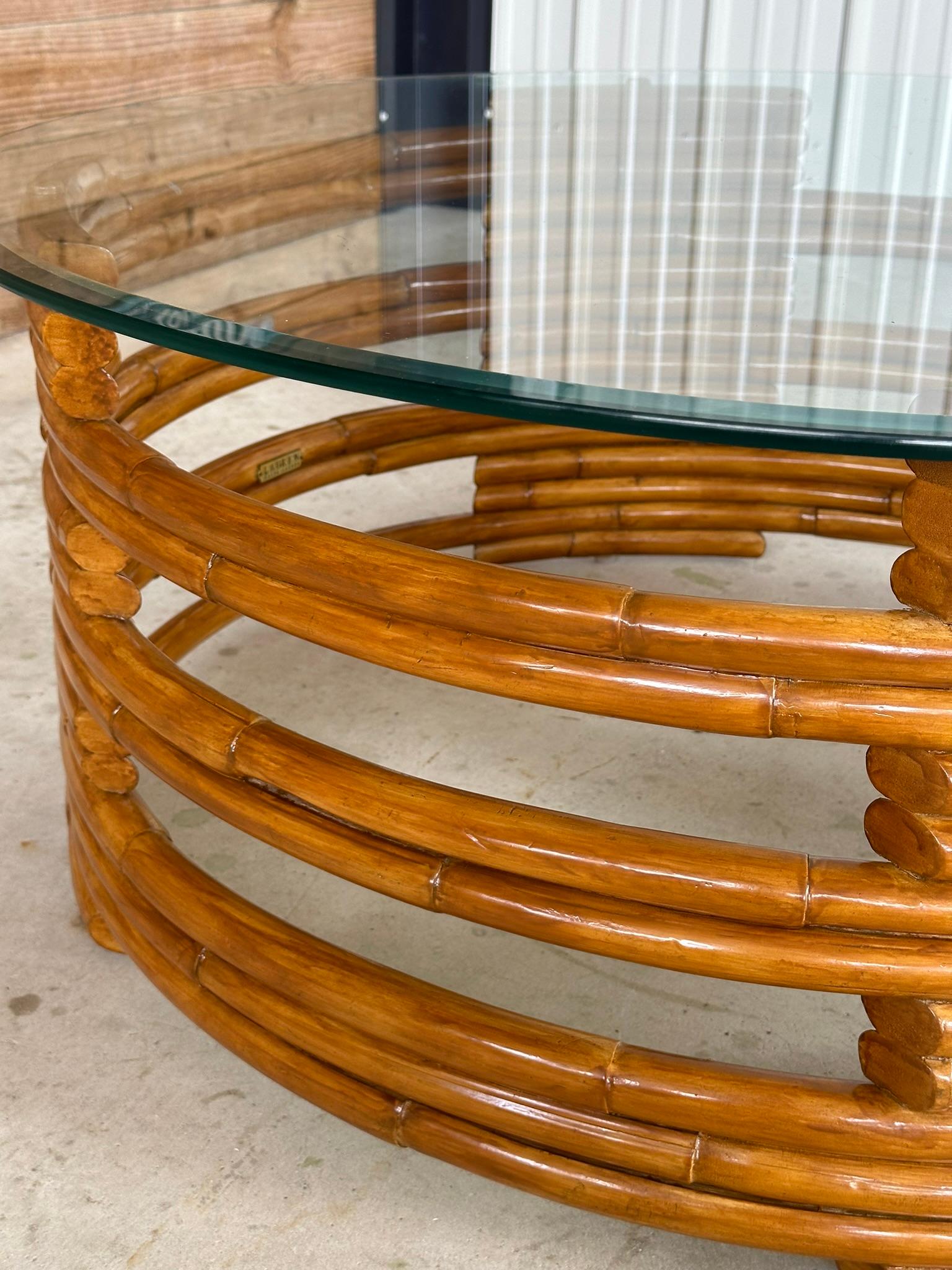 Late 20th Century Ralph Lauren Organic Modern Refinished Rattan Coffee Table 3