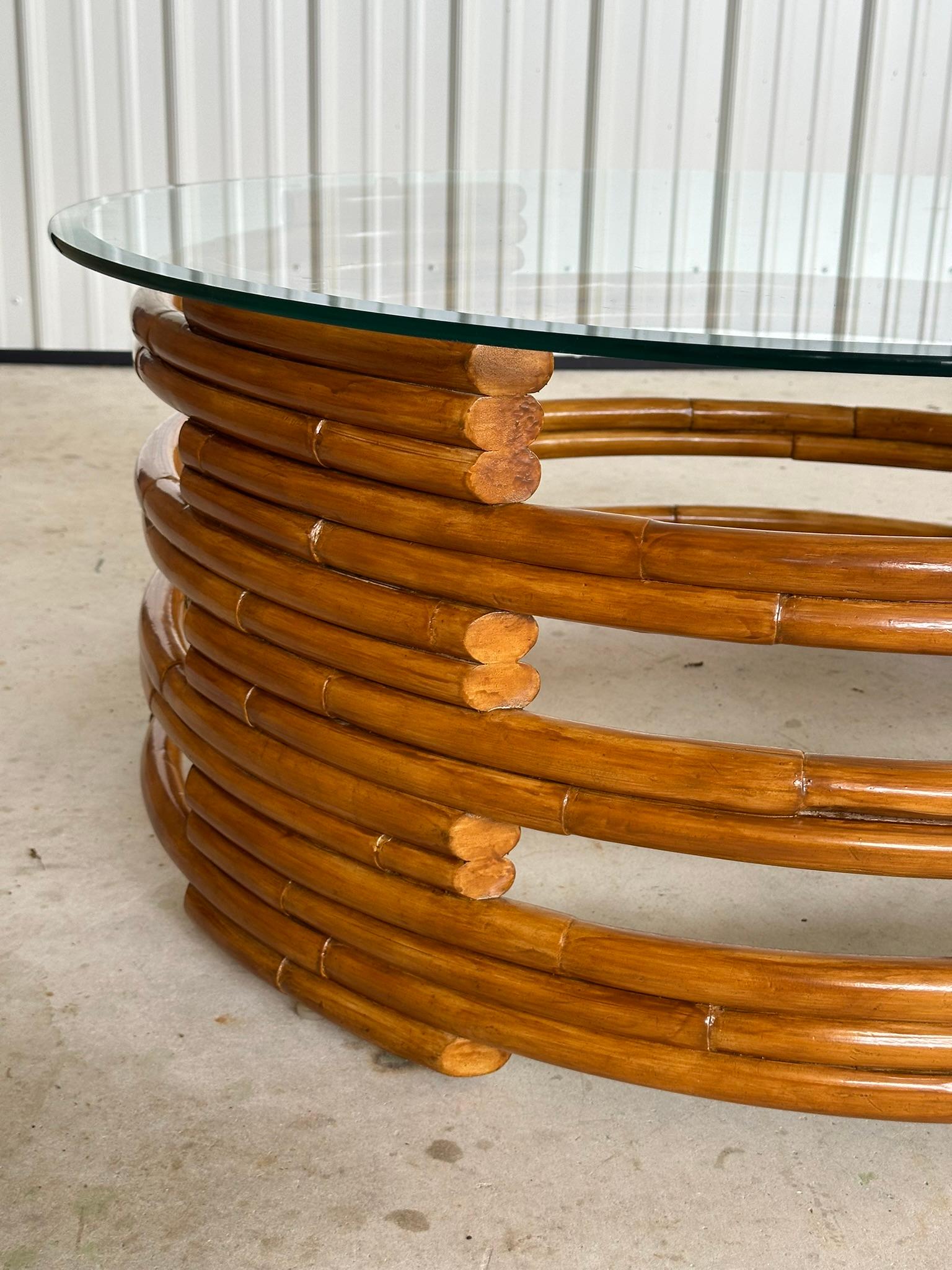 Late 20th Century Ralph Lauren Organic Modern Refinished Rattan Coffee Table 4