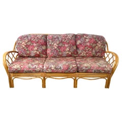 Rattansofa aus dem späten 20. Jahrhundert mit architektonisch offenem Gitterrahmen