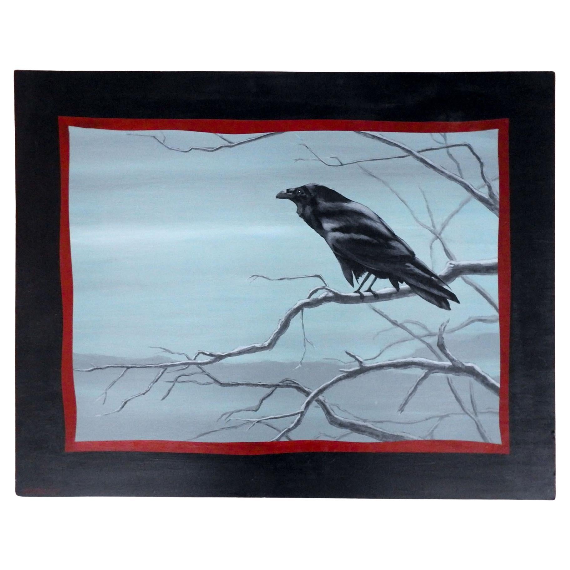 Late 20th Century Raven Painting For Sale
