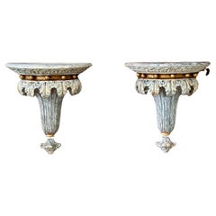 Ende des 20. Jahrhunderts Regency gerollt Acanthus Blatt Wand dekorative Klammern, Paar