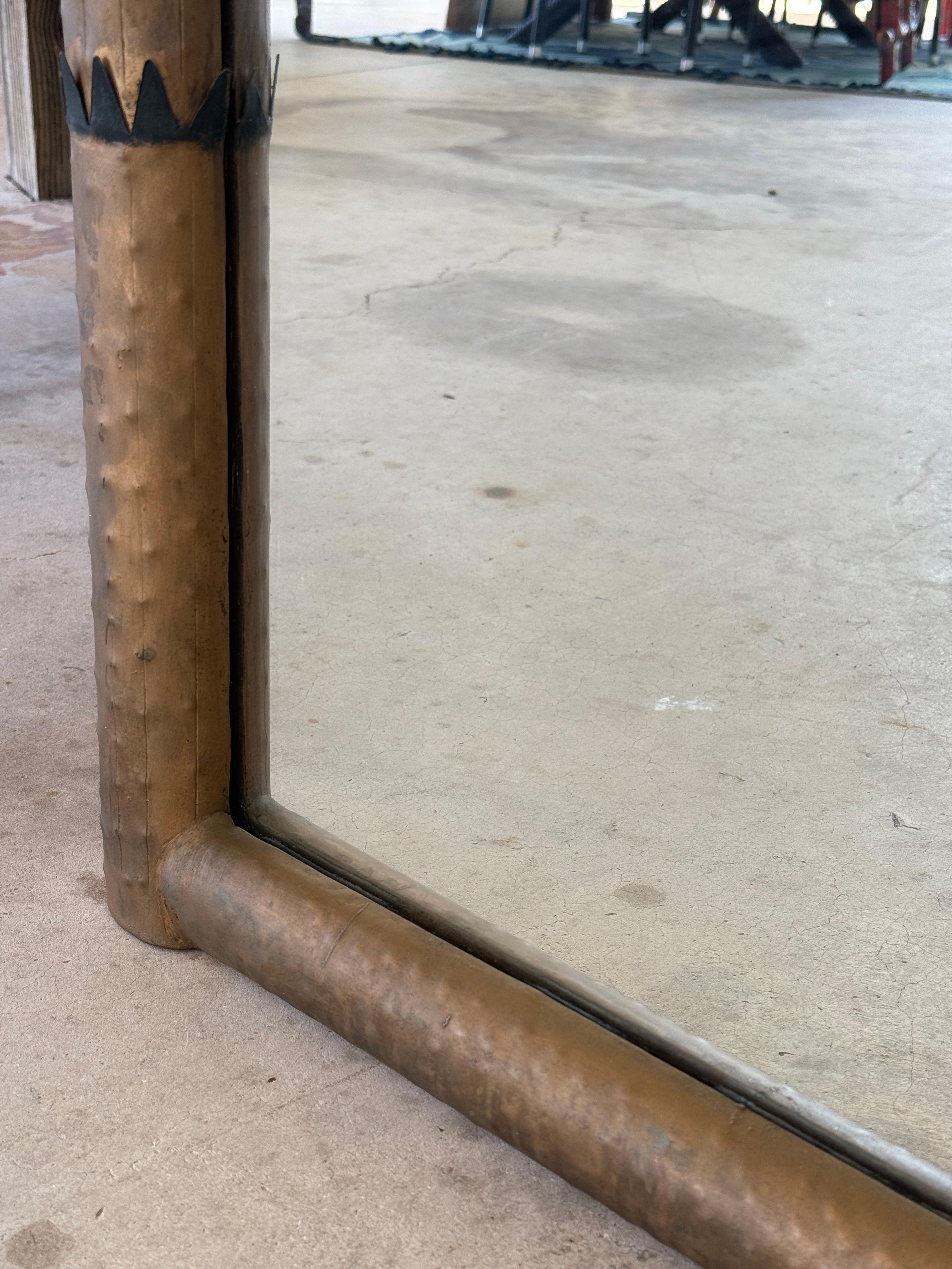 Late 20th Century Regency Sculptural Metal Tole Palm Tree Wall Mirror 3