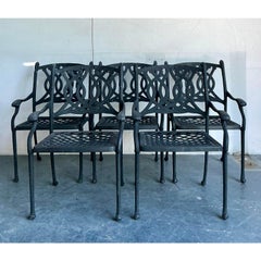 Late 20th Century Regency Wrought Iron Dining Chairs - Set of 5