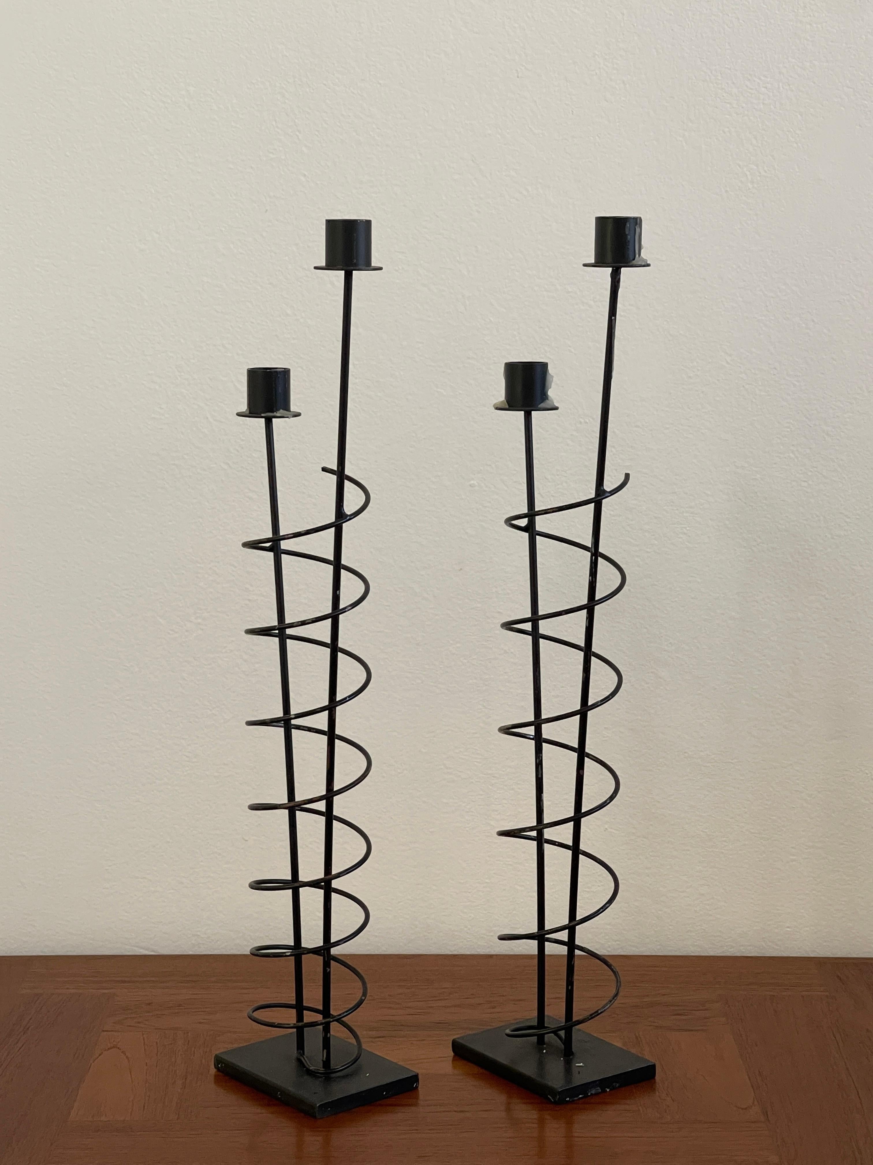 Late 20th Century Rick Martin Metal Candlestick Holders  For Sale 4