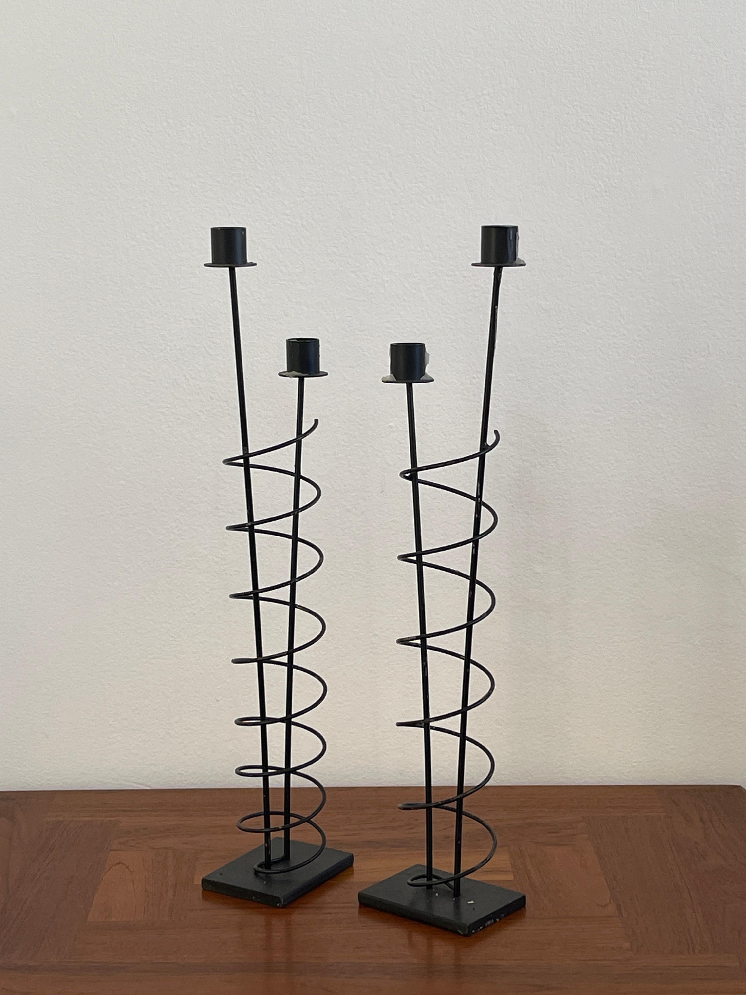 Late 20th Century Rick Martin Metal Candlestick Holders  For Sale 1