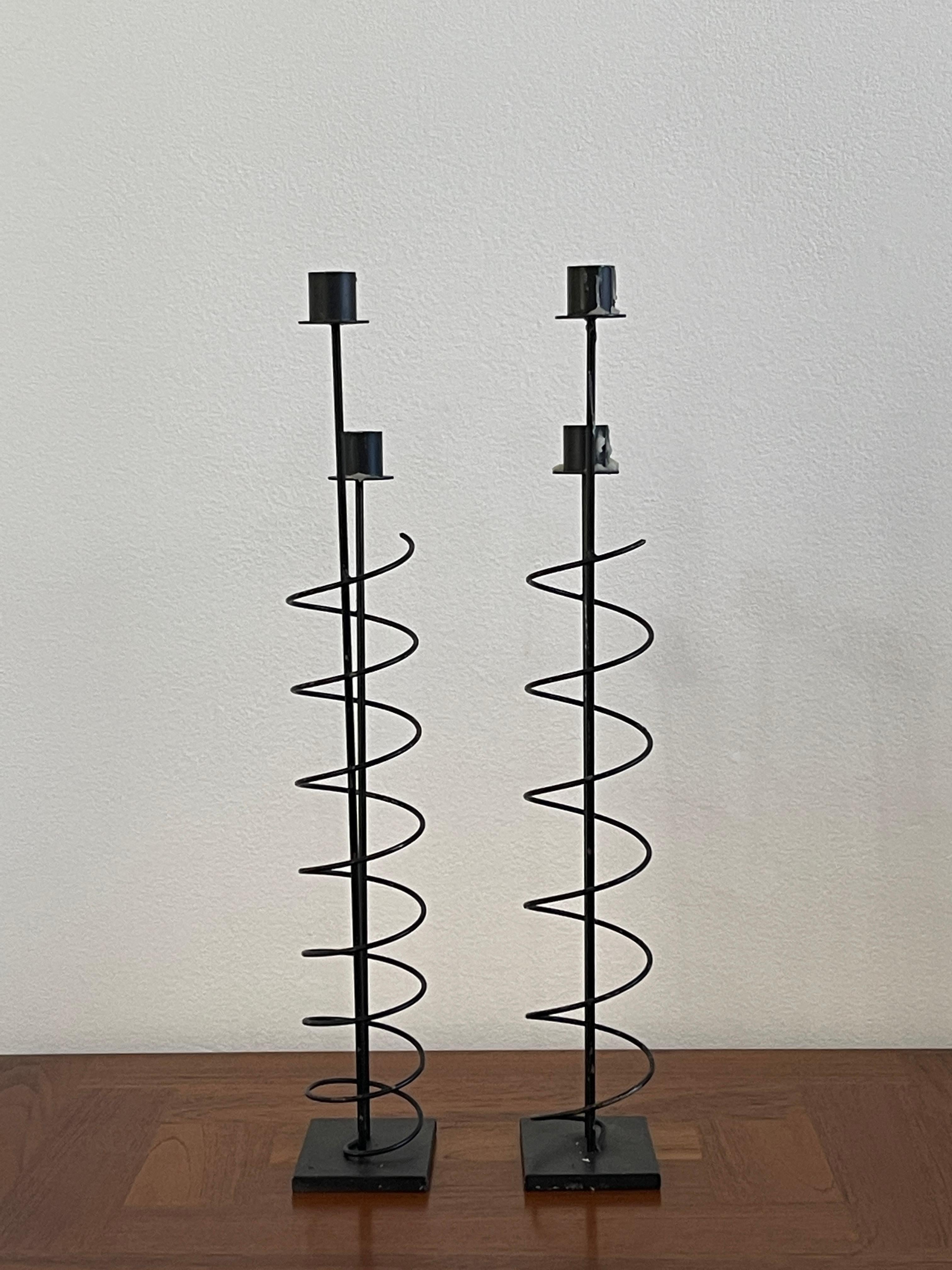 Late 20th Century Rick Martin Metal Candlestick Holders  For Sale 2