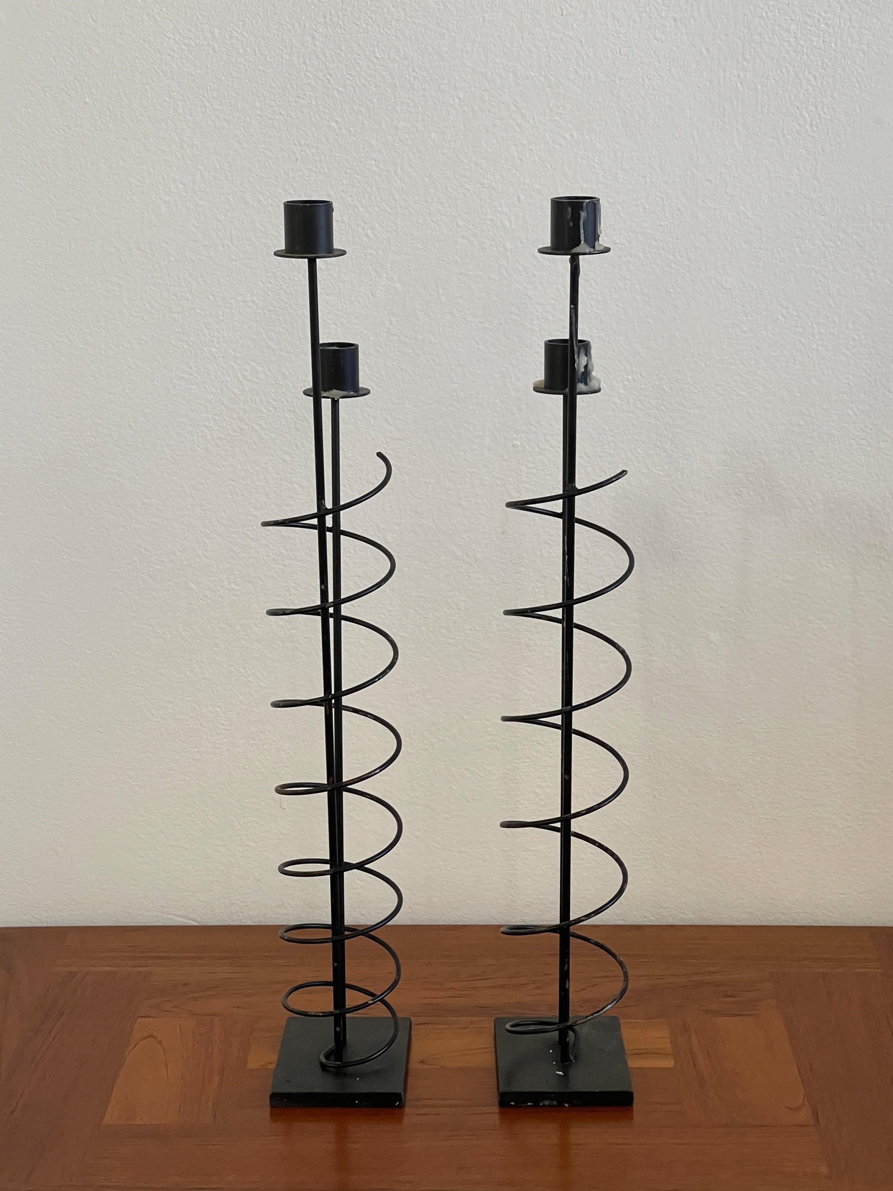 Late 20th Century Rick Martin Metal Candlestick Holders  For Sale 3