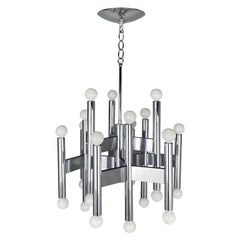 Late 20th Century Robert Sonneman 24 Bulb Chrome Chandelier