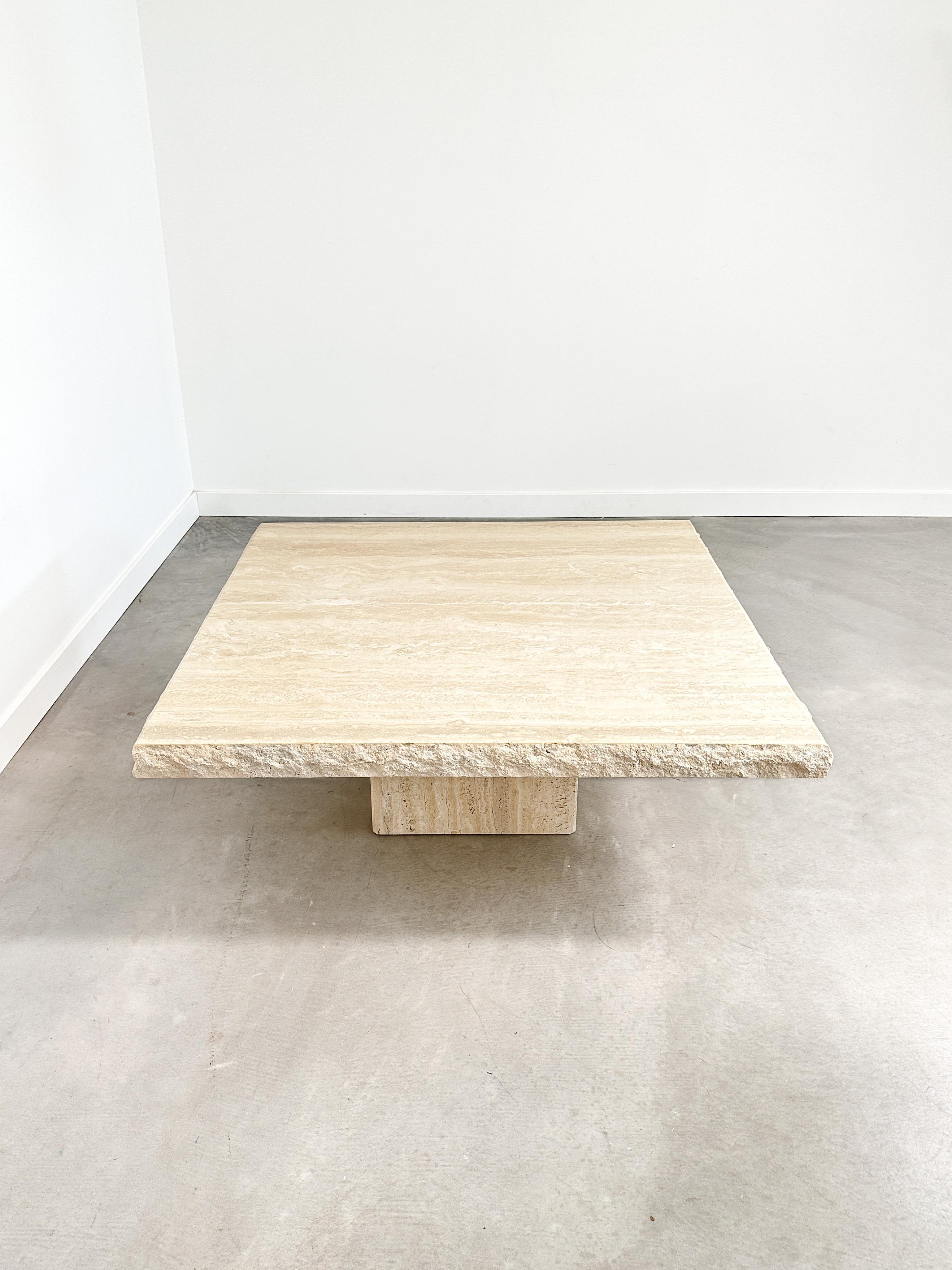 Late 20th Century Rough Edge Travertine Coffee Table 4