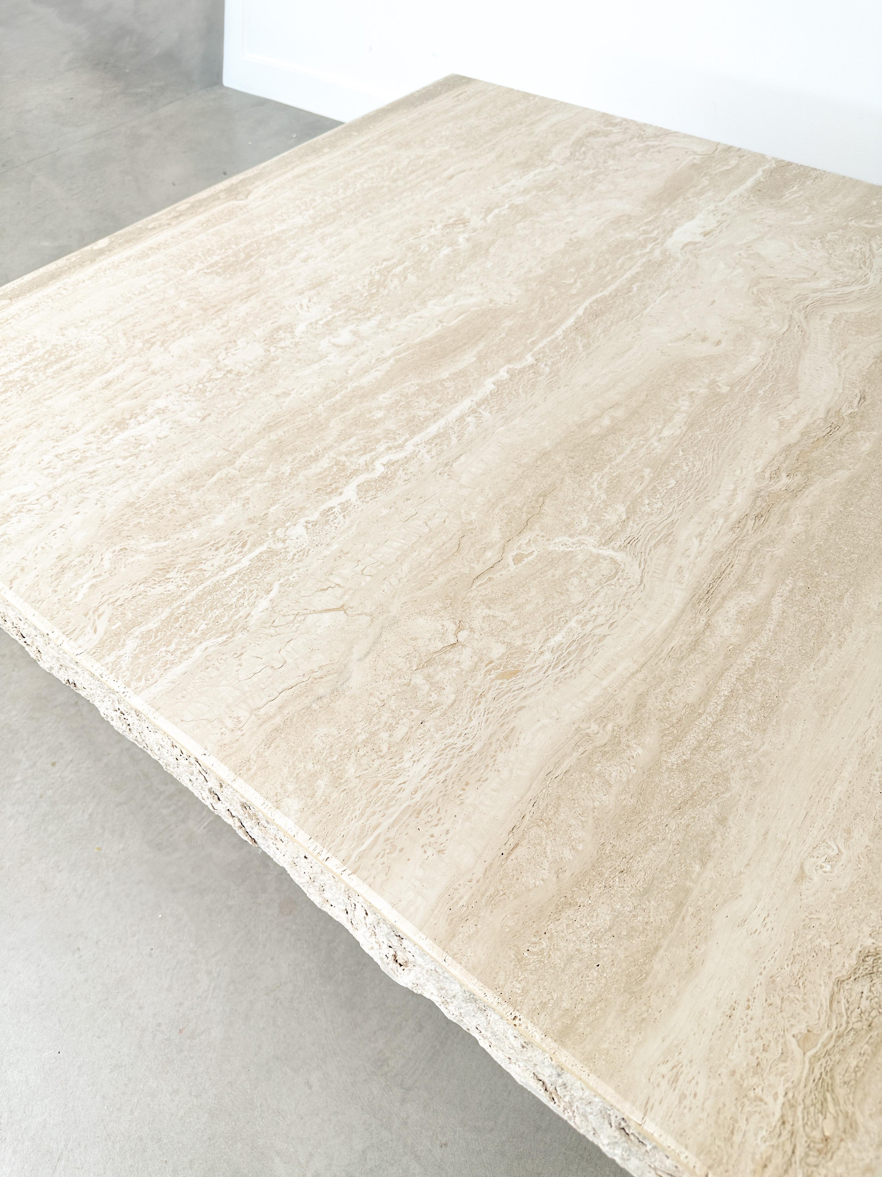 Late 20th Century Rough Edge Travertine Coffee Table 9