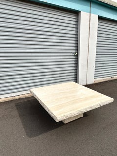 Late 20th Century Rough Edge Travertine Coffee Table