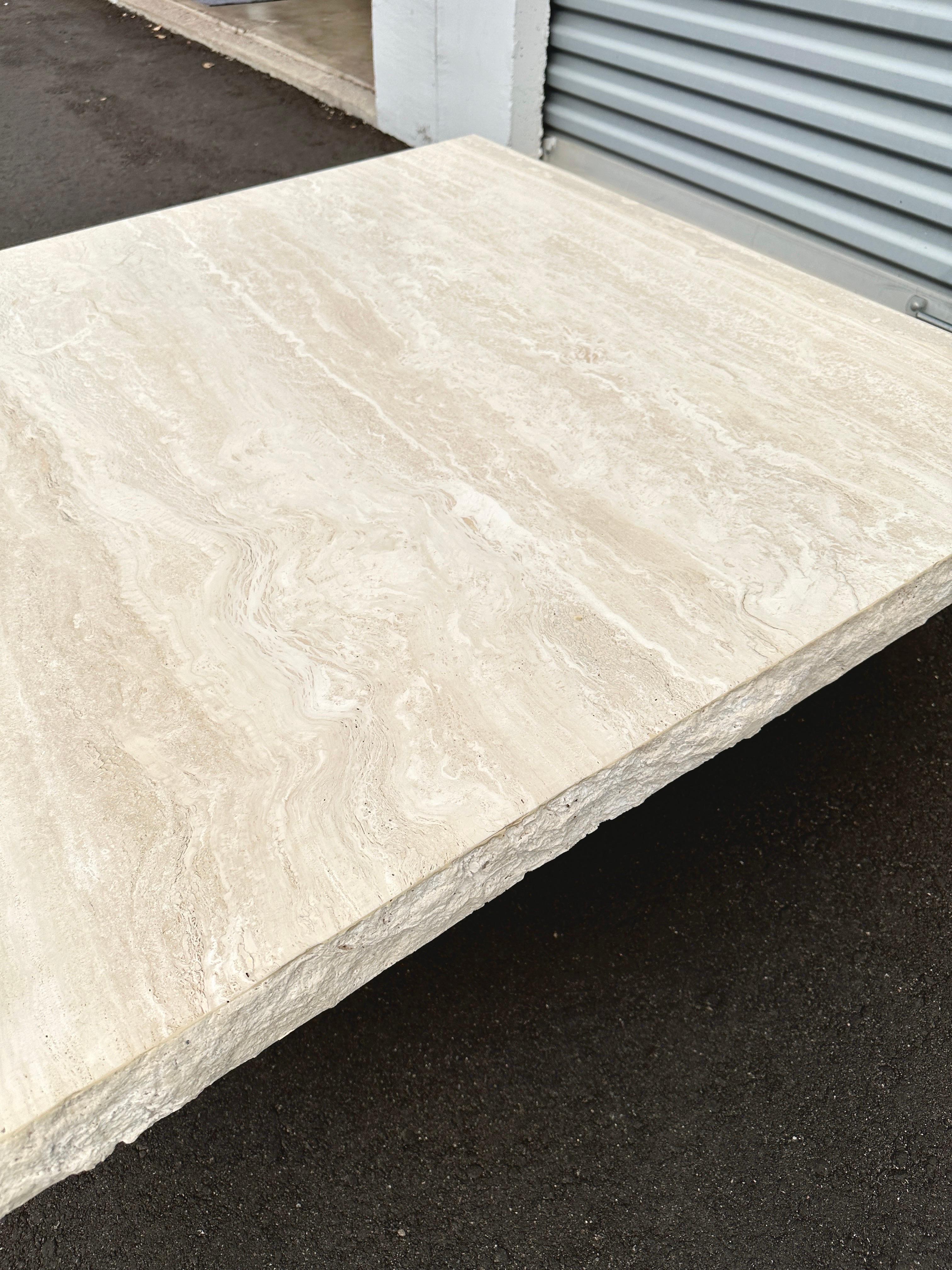 Late 20th Century Rough Edge Travertine Coffee Table 2