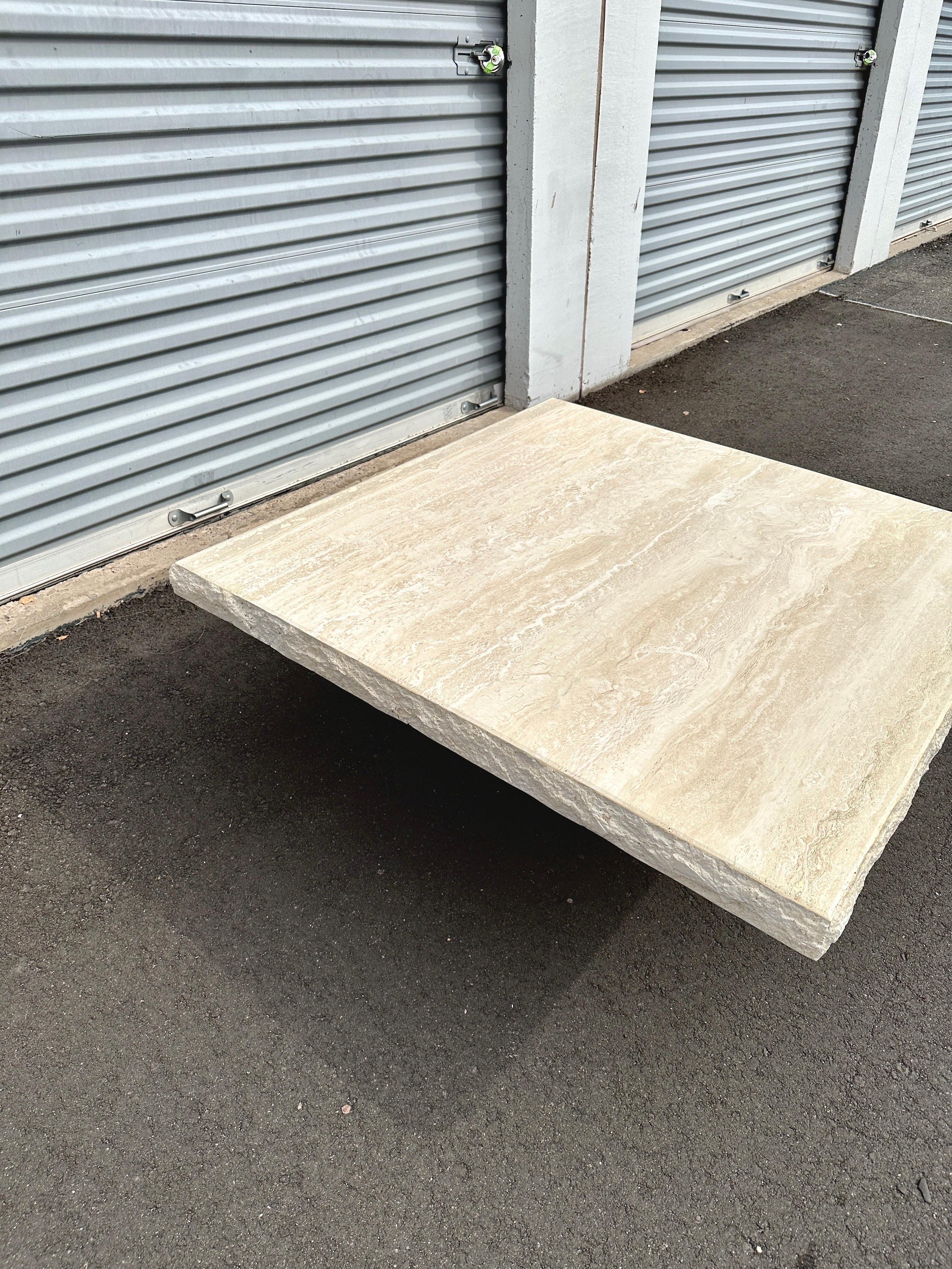 Late 20th Century Rough Edge Travertine Coffee Table 3