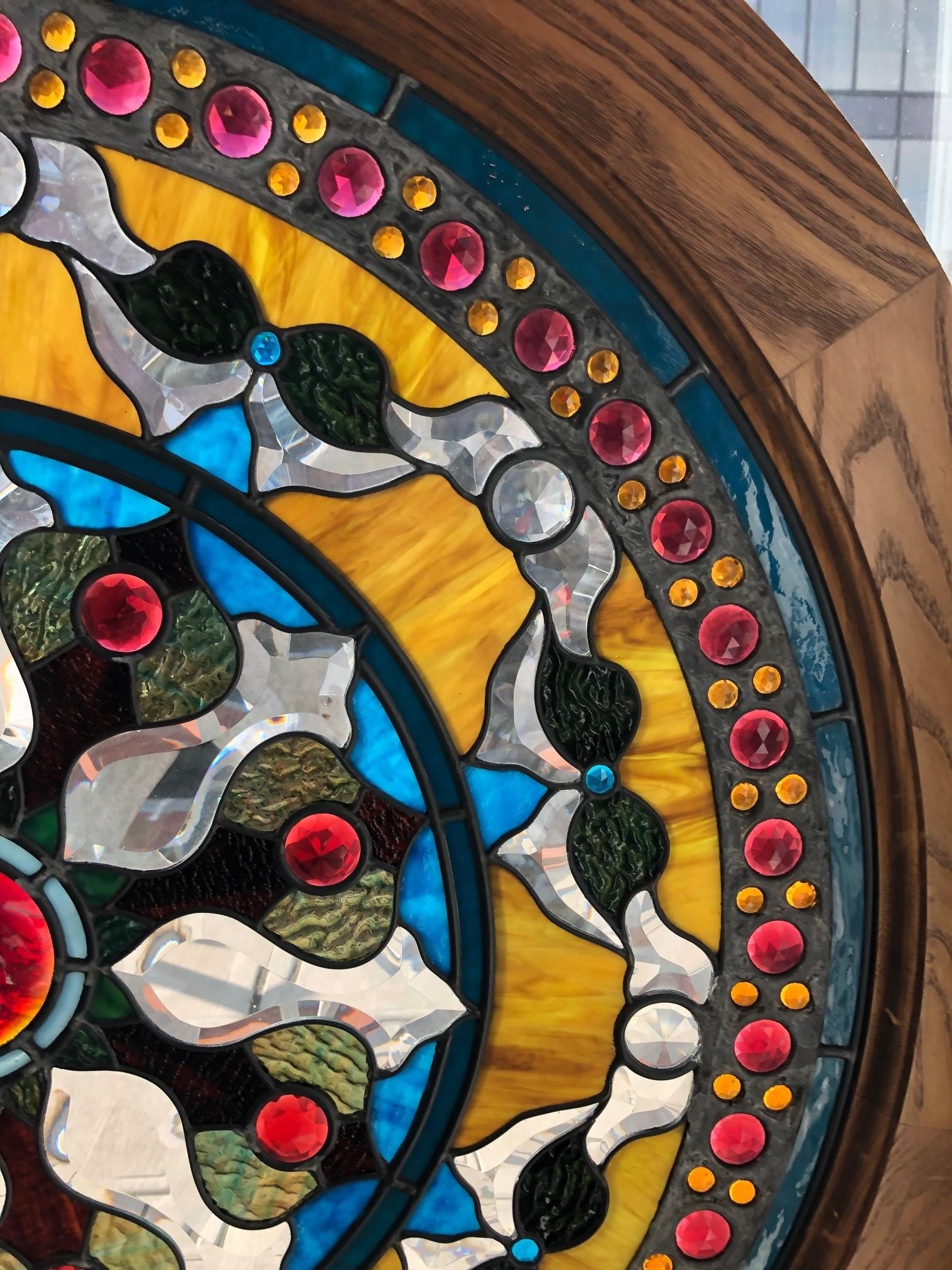 framing a round stained glass piece