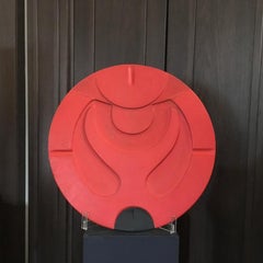 Italy Mid-Century Modern Orange Terracotta Abstract Sculpture F Sartori Bowl