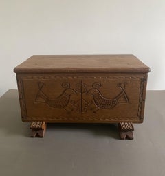 Late 20th Century Rustic Inlaid Wooden Box