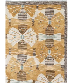 Late 20th Century Scandinavian Rya After Park, Gul By Barbro Nilsson