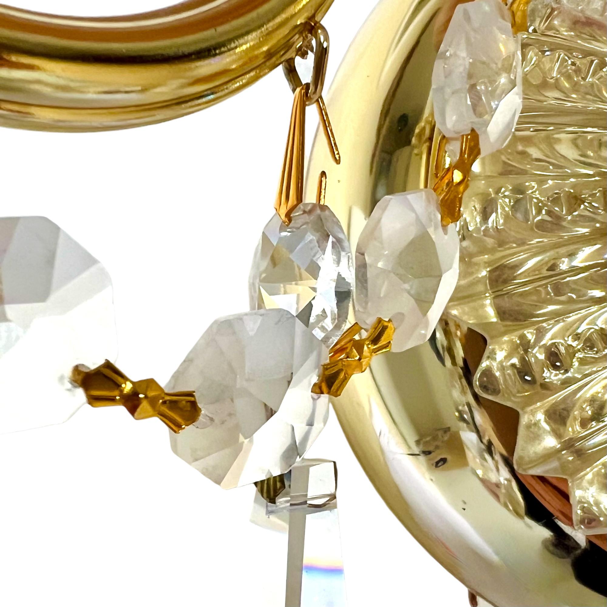 Schonbek-Kristall-Gold-Wandleuchter des späten 20. Jahrhunderts, ein Paar im Angebot 4