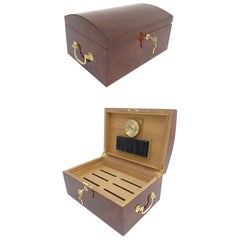 Vintage Late 20th Century Semi-Domed Lacquered Walnut Cigar Humidor