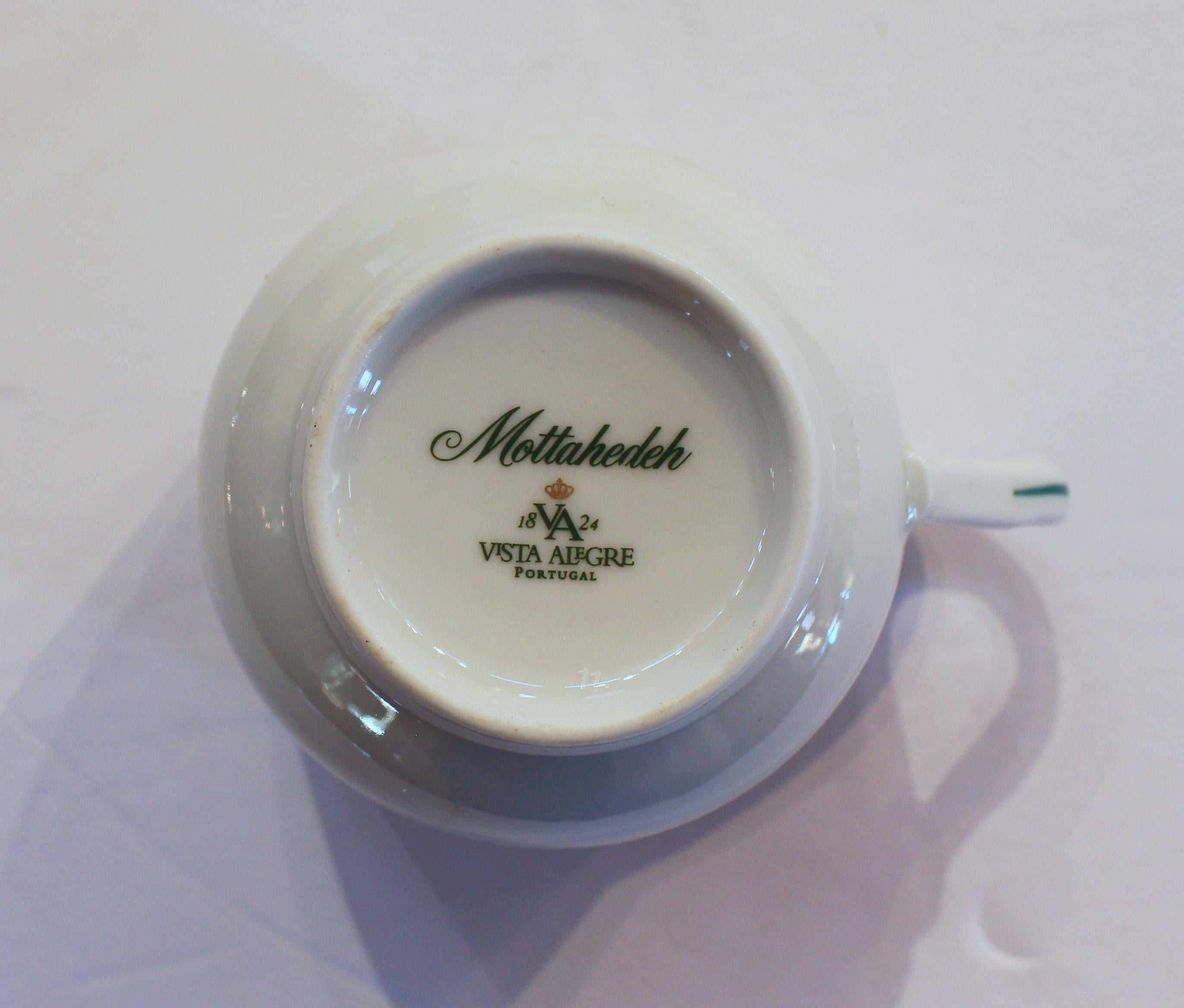 Late 20th Century Set of 10 Cups & Saucers by Mottahedeh For Sale 1