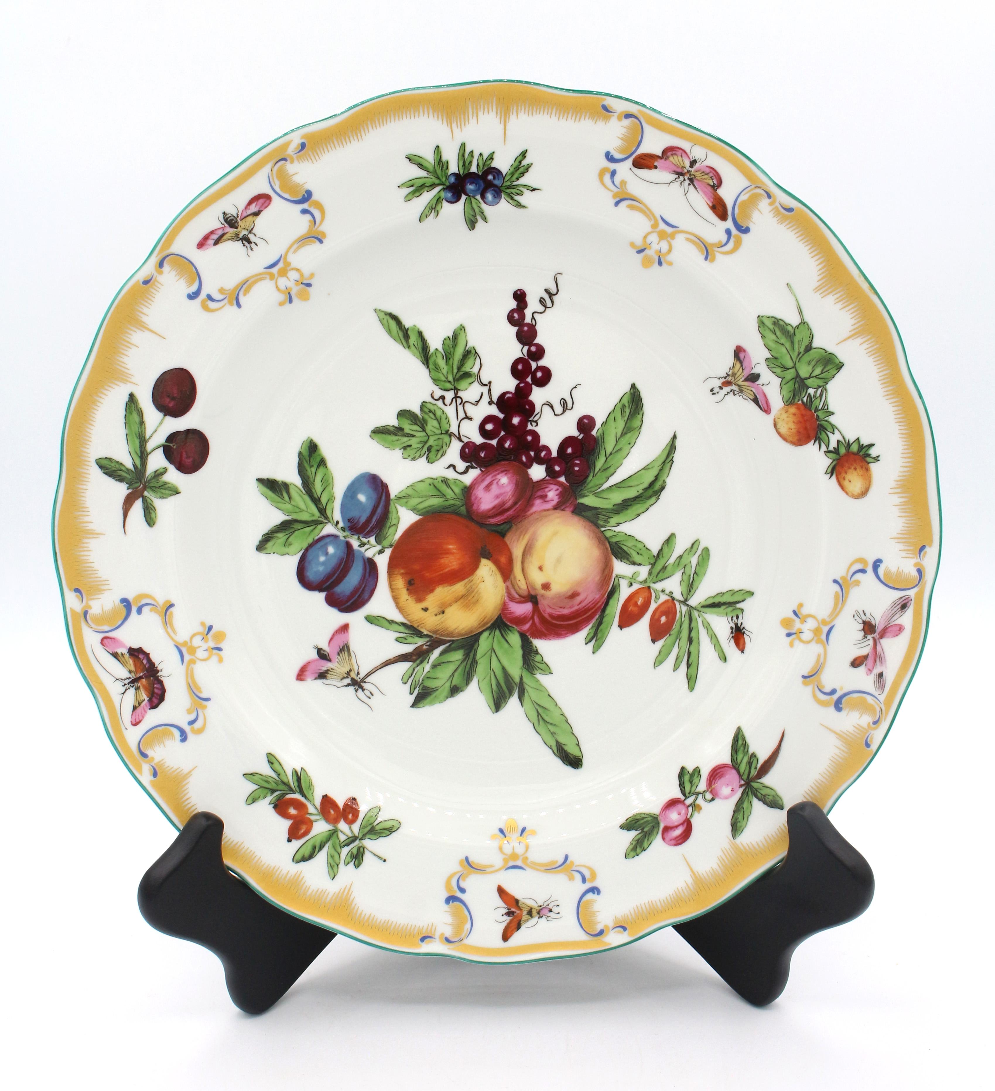 American Late 20th Century Set of 9 Duke of Gloucester Pattern Dinner Plates, Mottahedeh