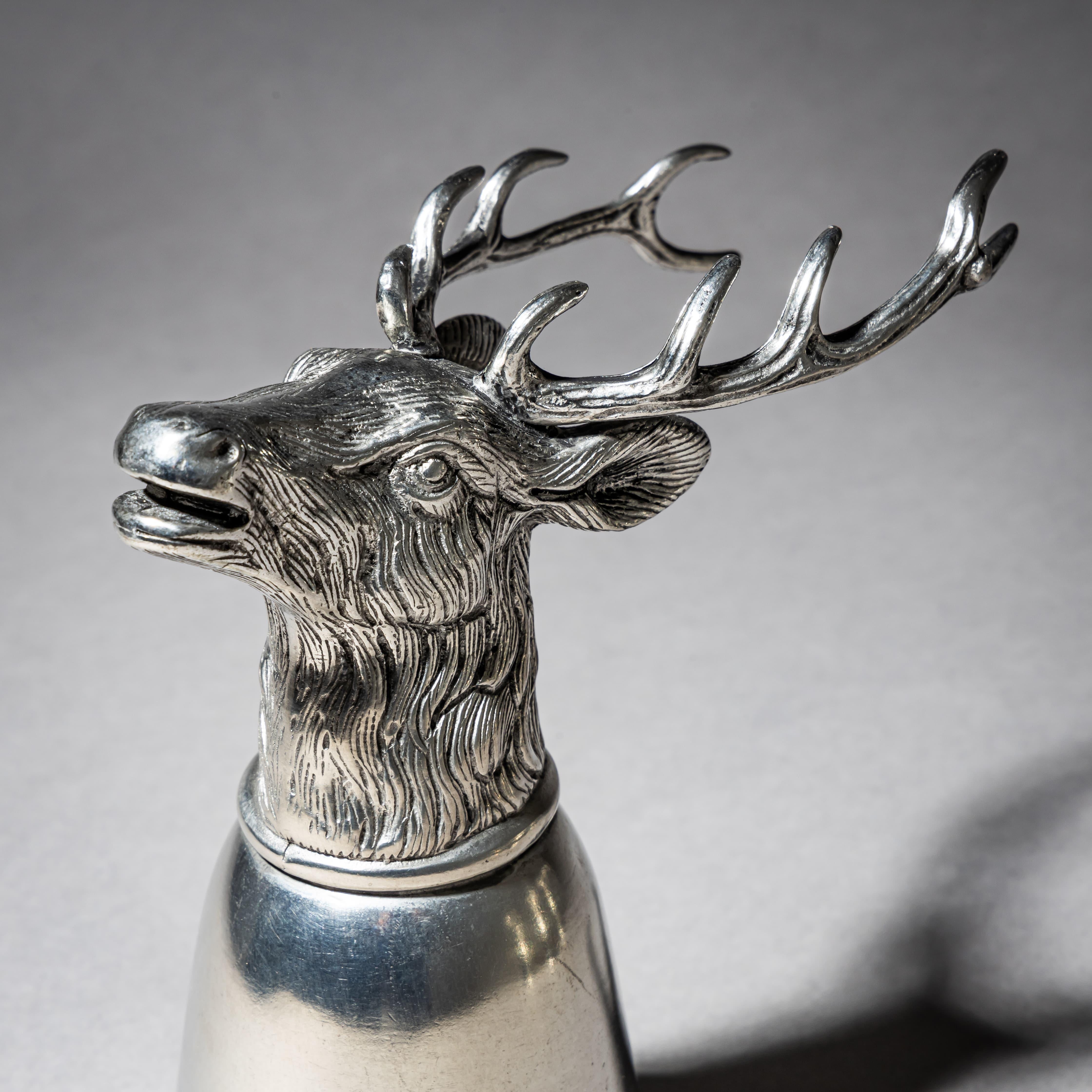 Italian Late 20th Century Set of Six Pewter Stirrup Cups by Forst, Italy For Sale