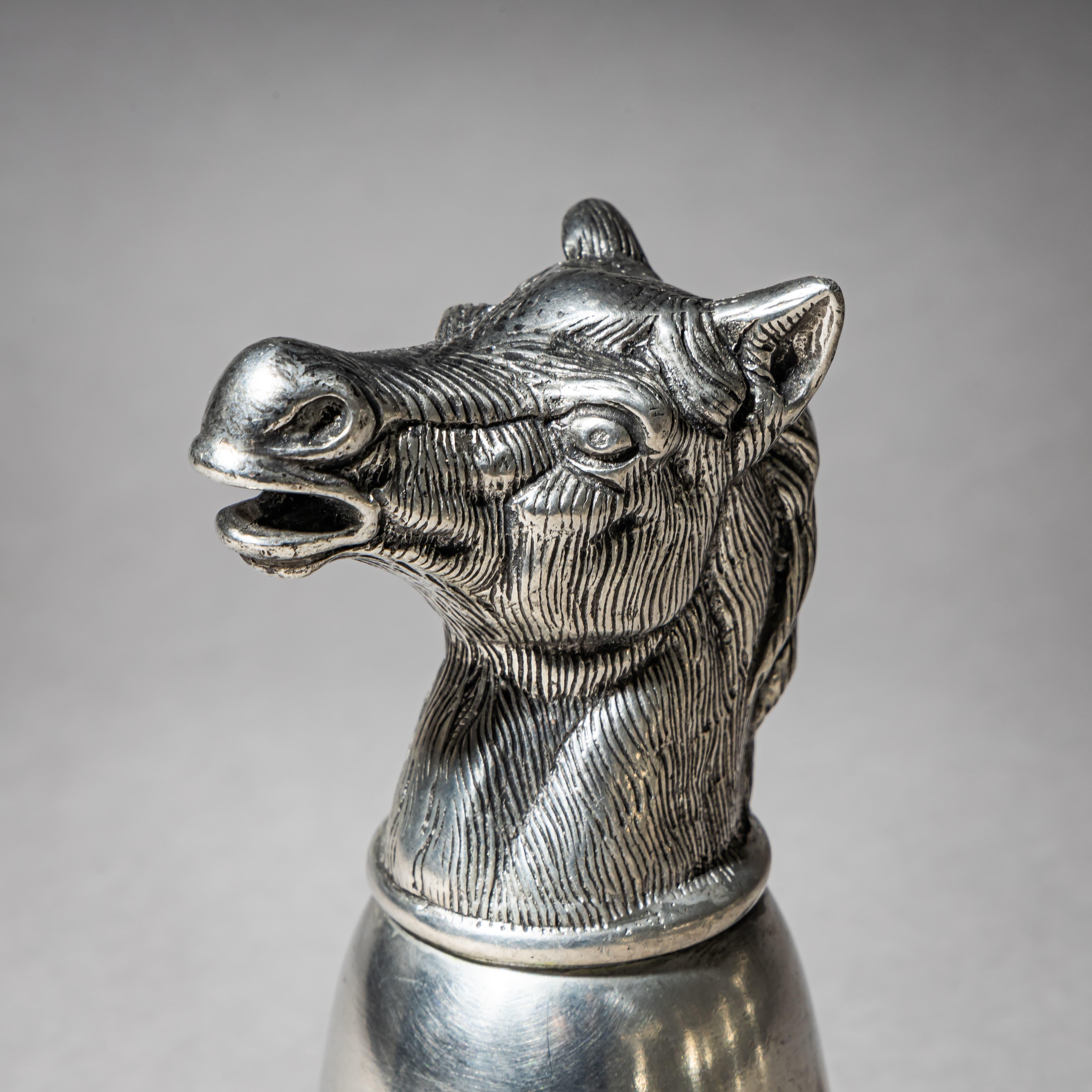 Late 20th Century Set of Six Pewter Stirrup Cups by Forst, Italy In Good Condition For Sale In New York, NY