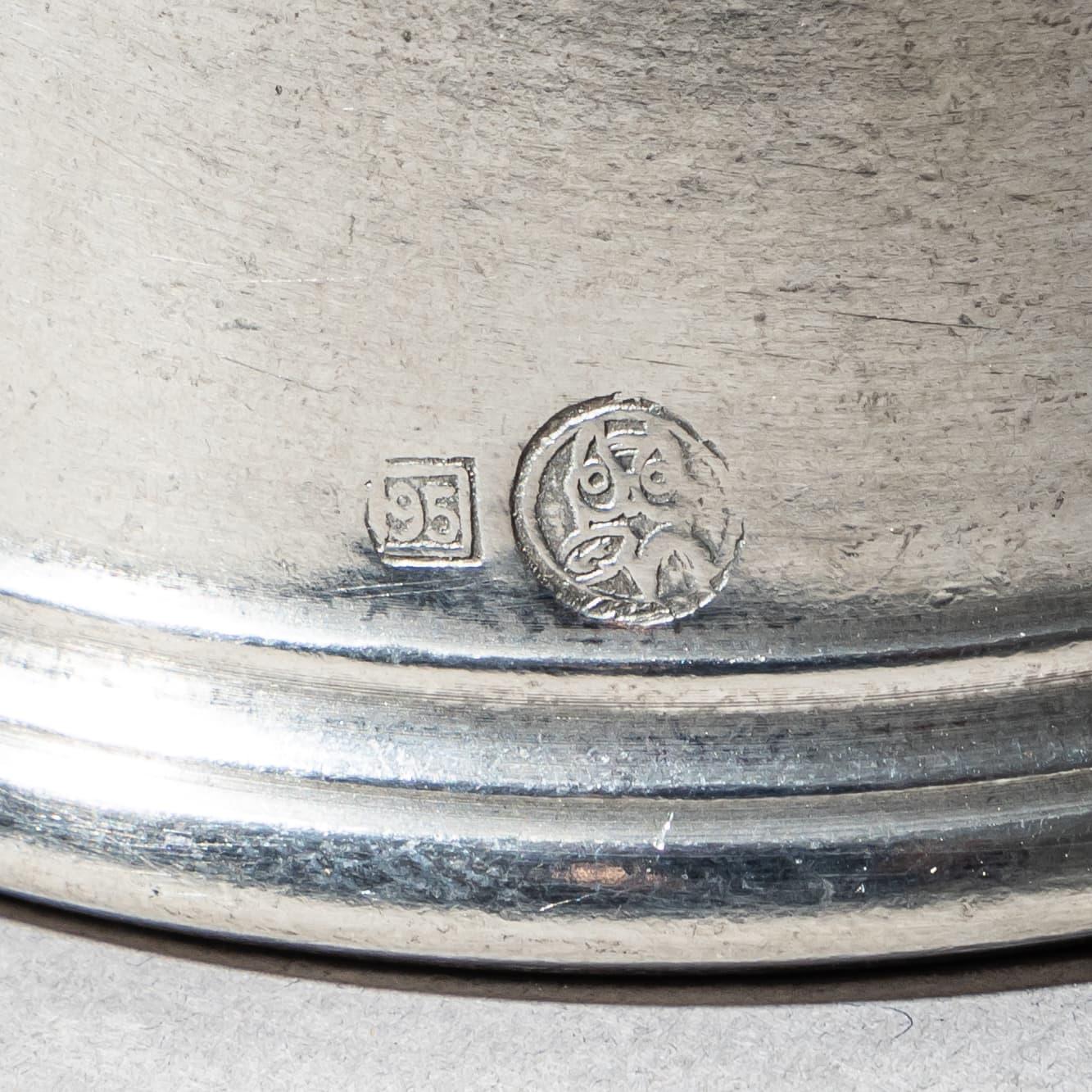 Late 20th Century Set of Six Pewter Stirrup Cups by Forst, Italy For Sale 1