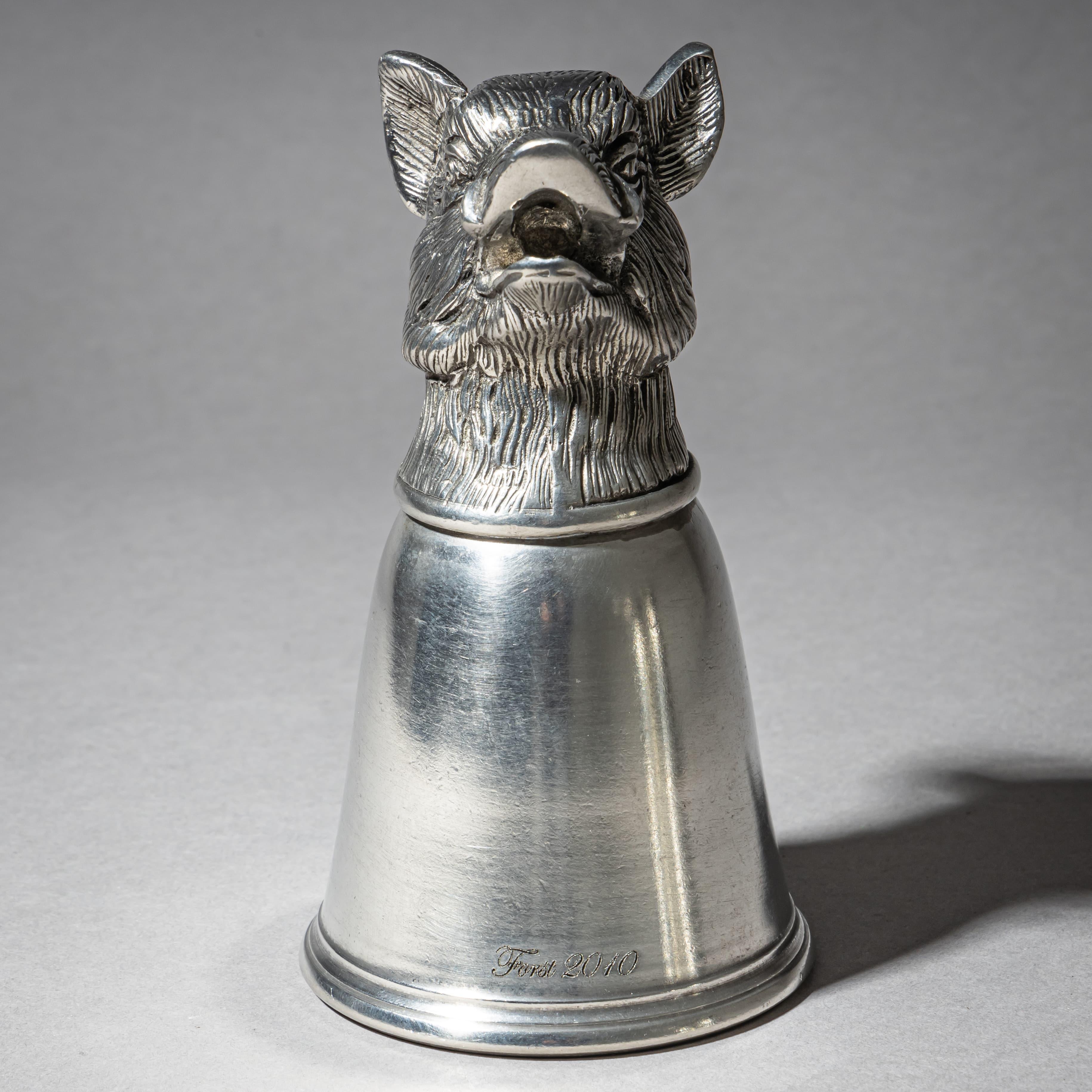 Late 20th Century Set of Six Pewter Stirrup Cups by Forst, Italy For Sale 2