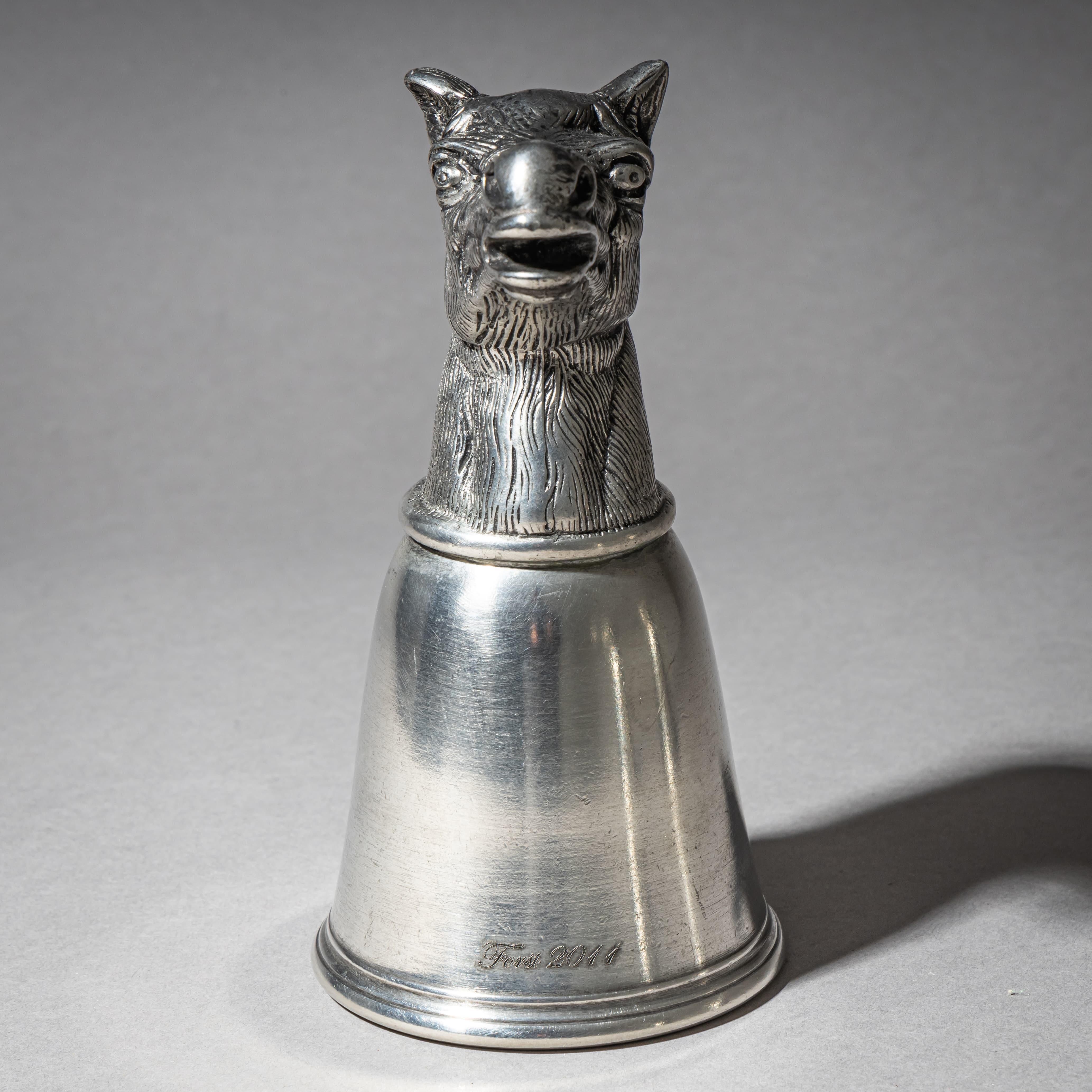 Late 20th Century Set of Six Pewter Stirrup Cups by Forst, Italy For Sale 3