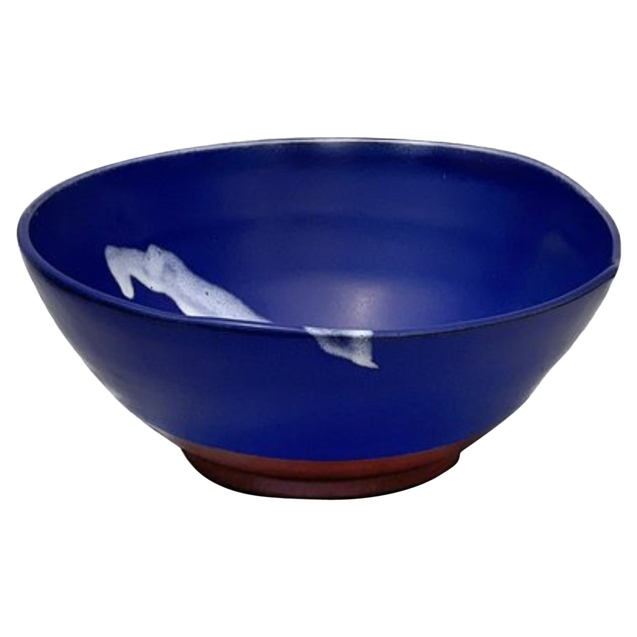 Ciotola in ceramica blu della fine del XX secolo firmata in vendita