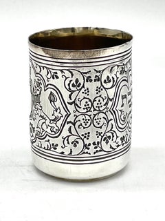 Late 20th Century American Silver Kiddush Cup by Henryk Winograd