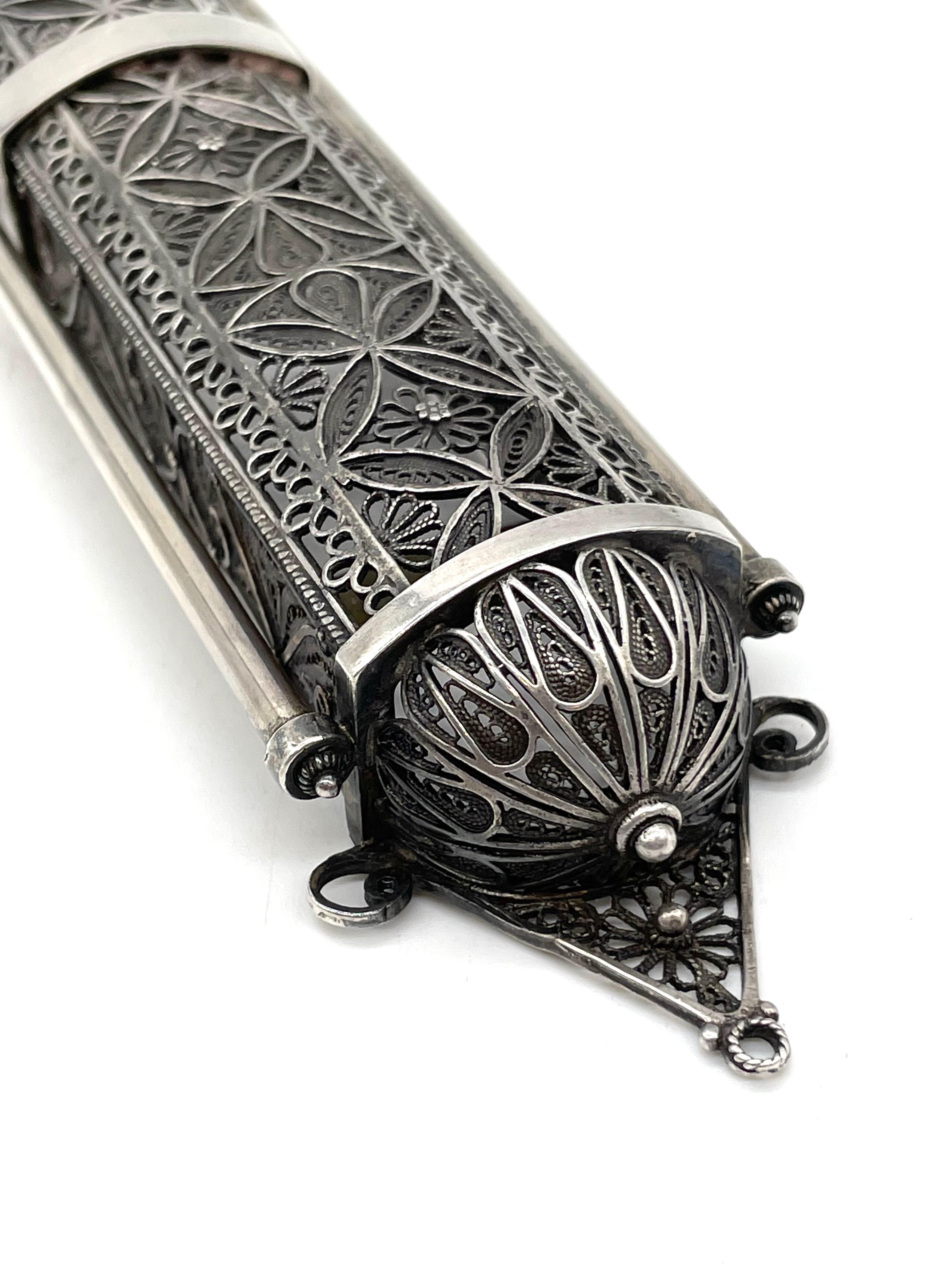 Hand-Crafted Late 20th Century Silver Mezuzah Case by Cahim Gershi