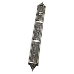 Vintage Late 20th Century Silver Mezuzah Case by Cahim Gershi