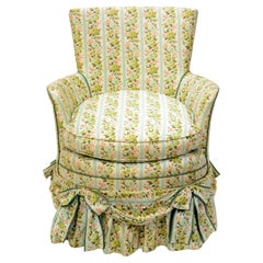 Slipper Chair with Exceptional Chintz Upholstery