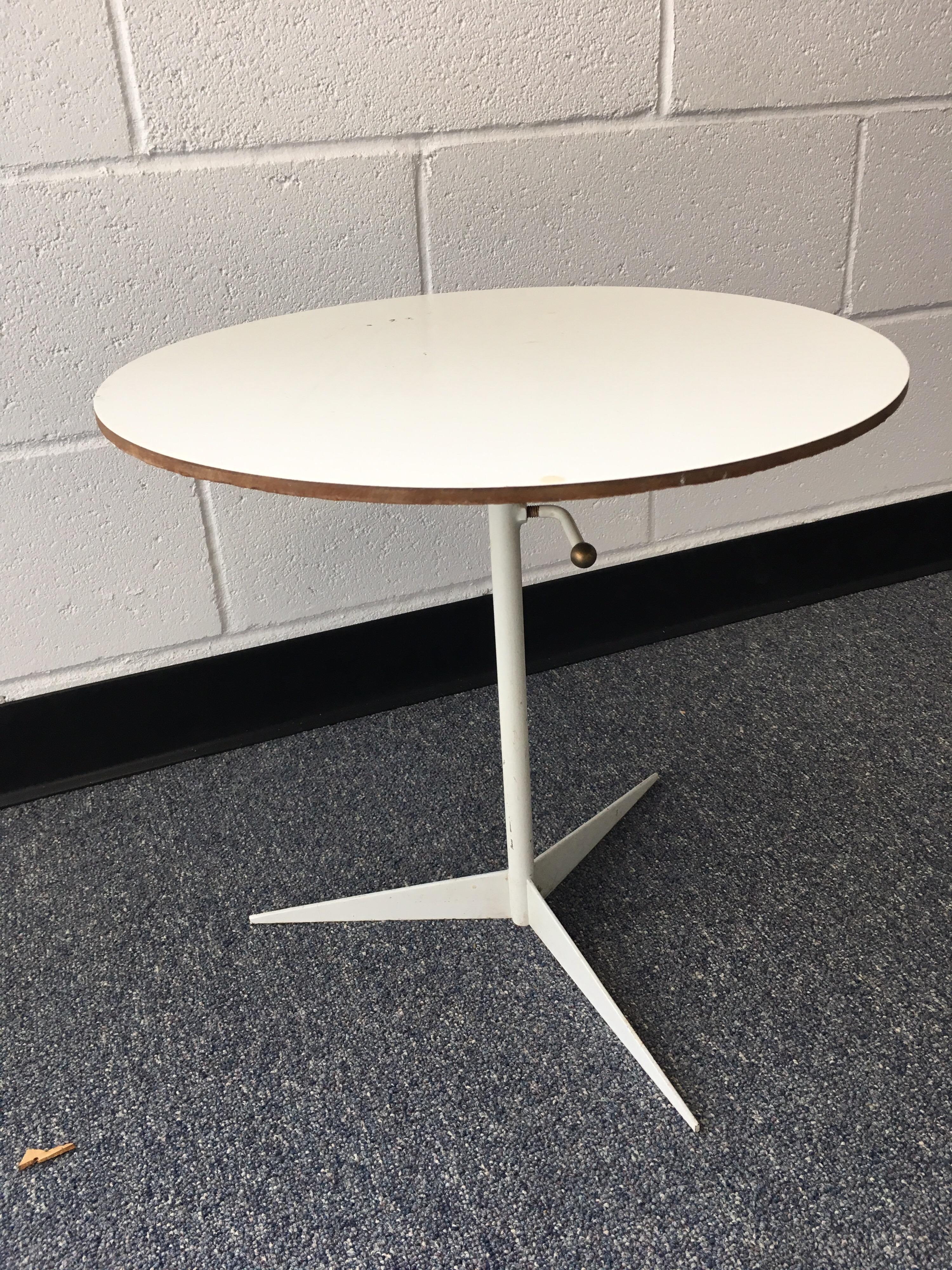 Late 20th Century Small Round White Tripod Table 1