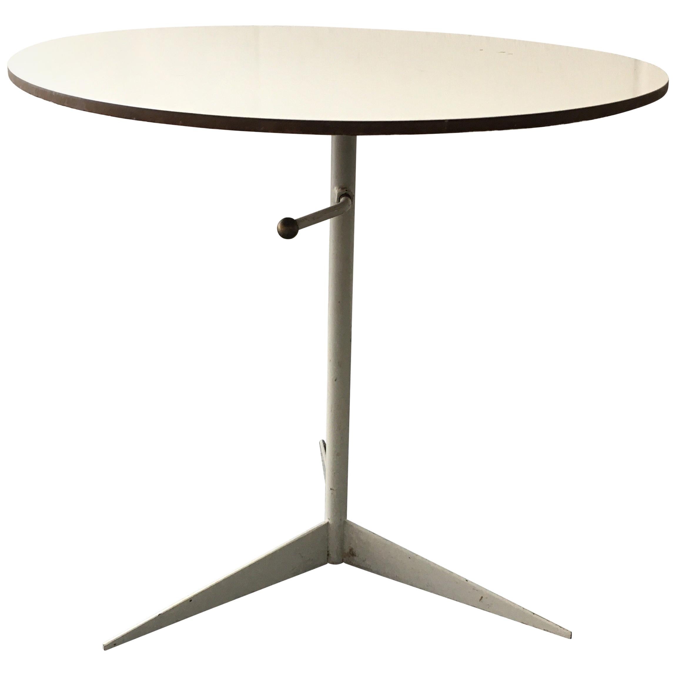 Late 20th Century Small Round White Tripod Table