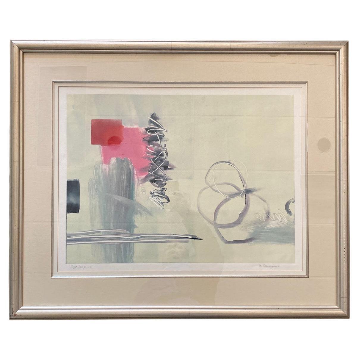 Late 20th Century "Soft Surge, 1" Modernist Lithograph Signed Ellingson, Framed