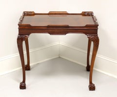 Late 20th Century Solid Flame Mahogany Chippendale Tea Table - A