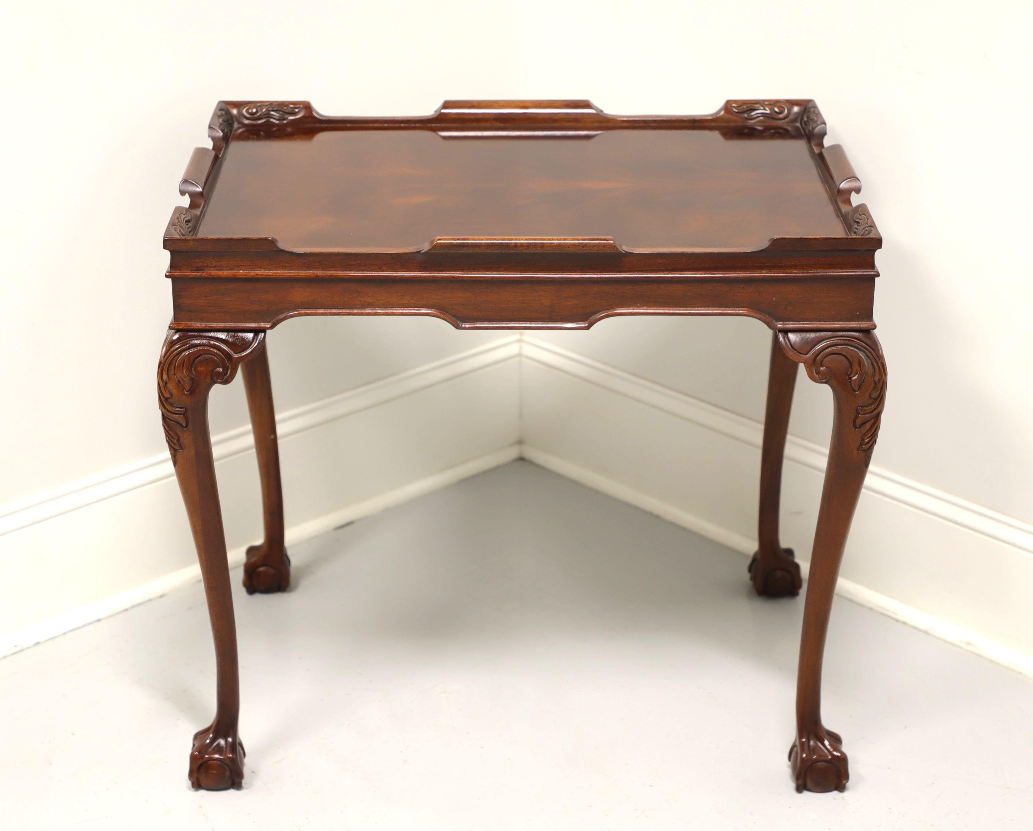 Late 20th Century Solid Flame Mahogany Chippendale Tea Table - A In Good Condition For Sale In Charlotte, NC